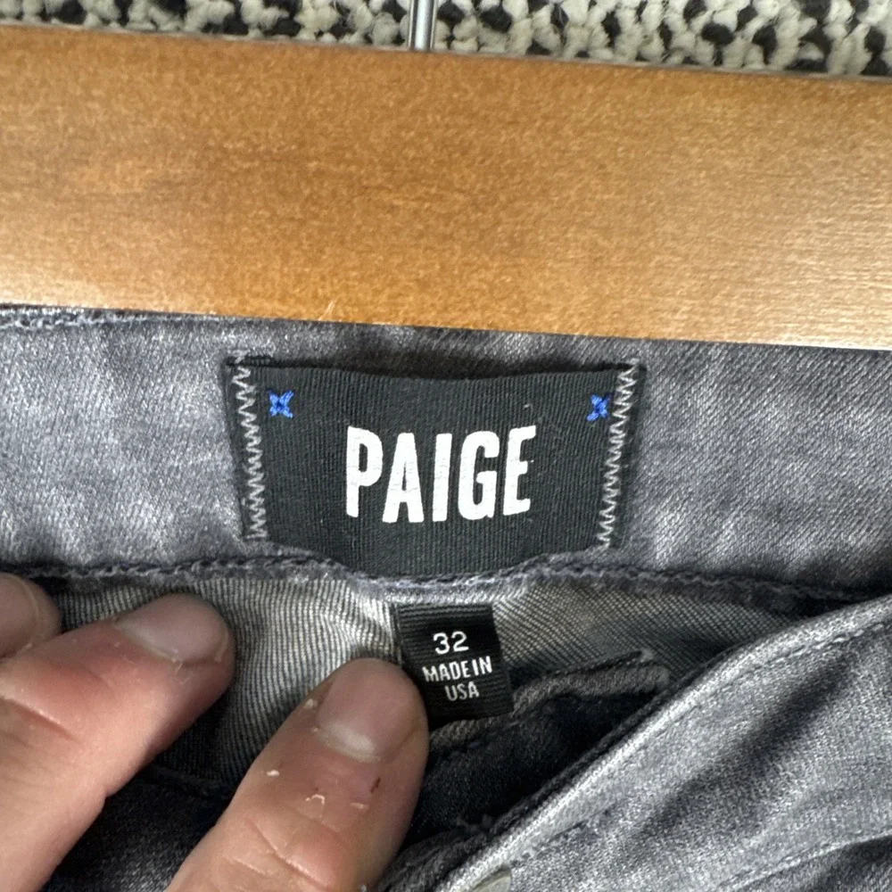 Paige Verdugo Ankle Jeans Womens 32 (FITS 33 X 29) Gray Tapered Leg Stretch‎